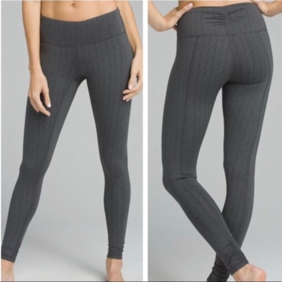 Prana Pants - PrAna Misty Yoga Leggings Textured Grey Large
